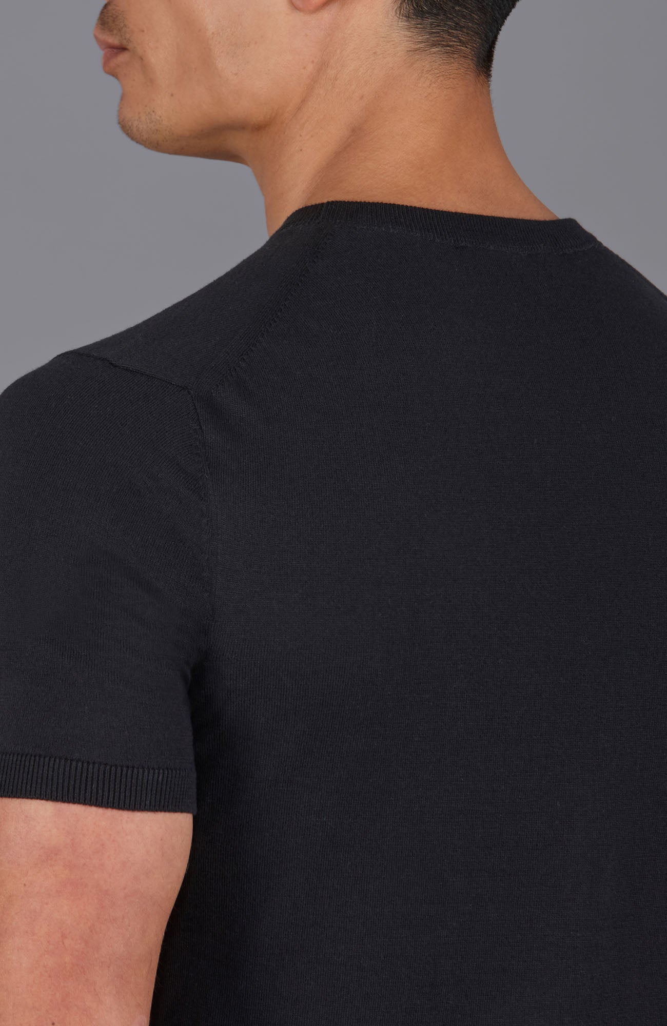 black mens knitted pocket t-shirt