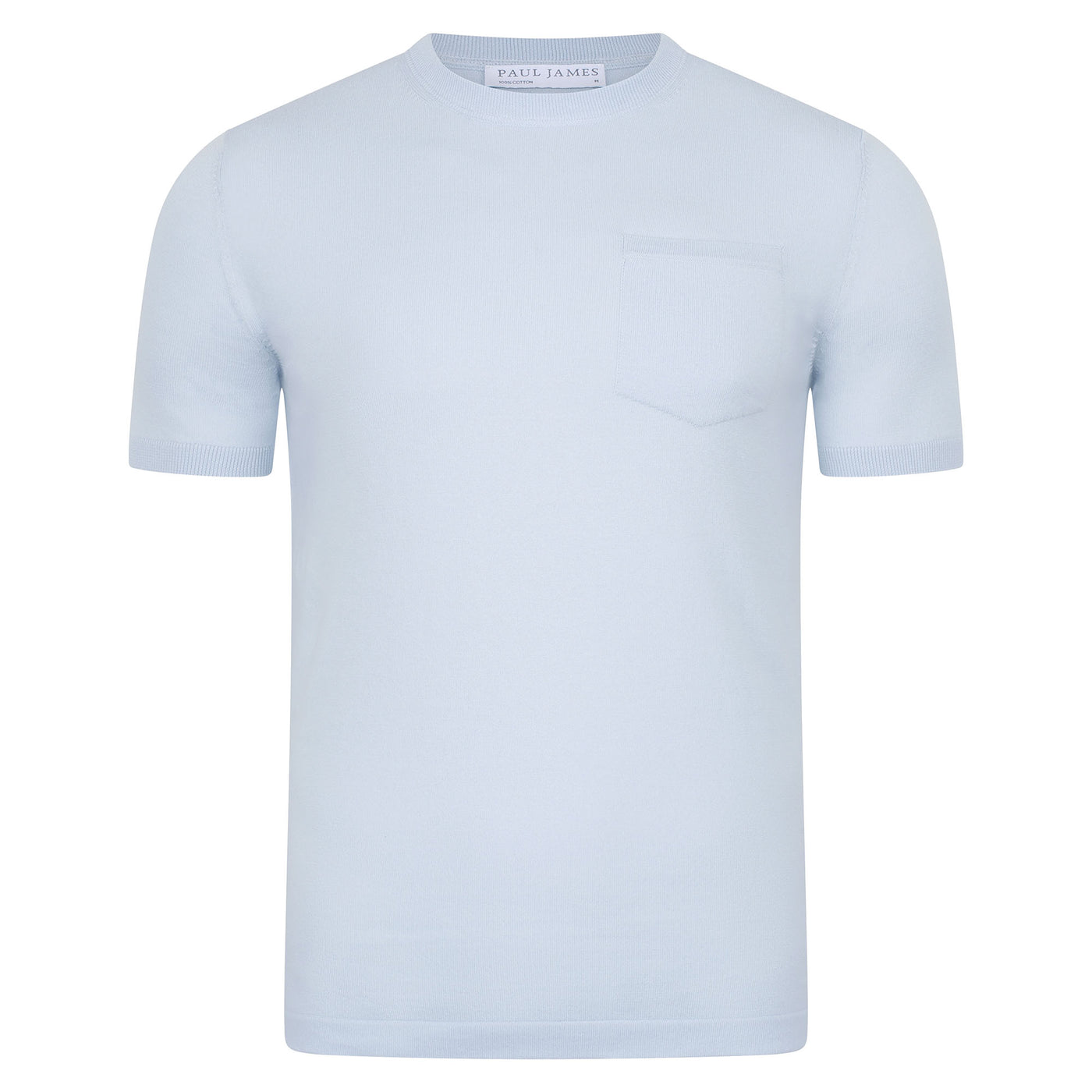 blue mens knitted pocket t-shirt