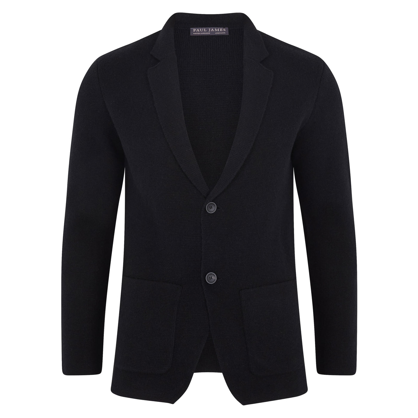 black mens knitted wool blazer