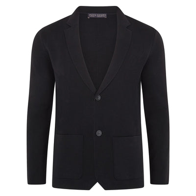 black mens lightweight knitted blazer