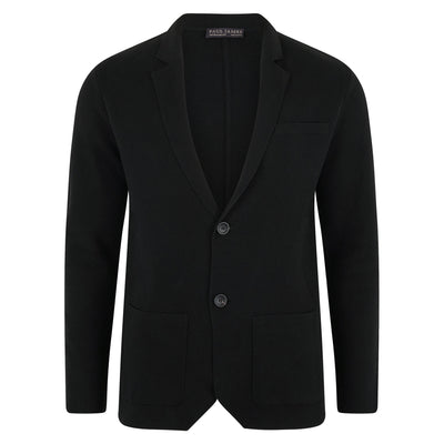 black mens knitted blazer