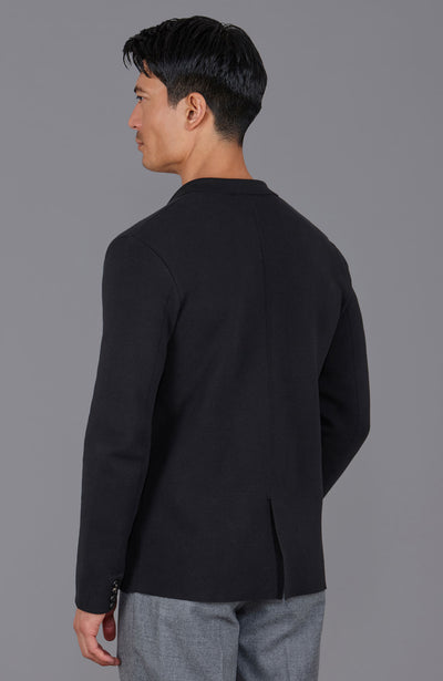 black mens knitted blazer