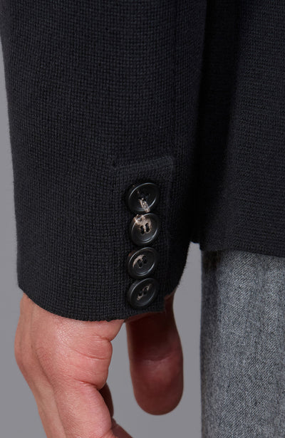 black mens knitted blazer