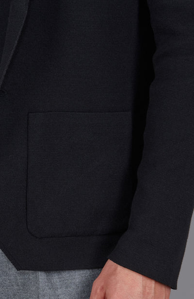 black mens knitted blazer