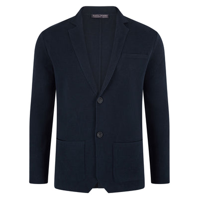 navy mens knitted blazer