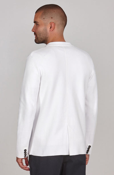 white mens knitted blazer