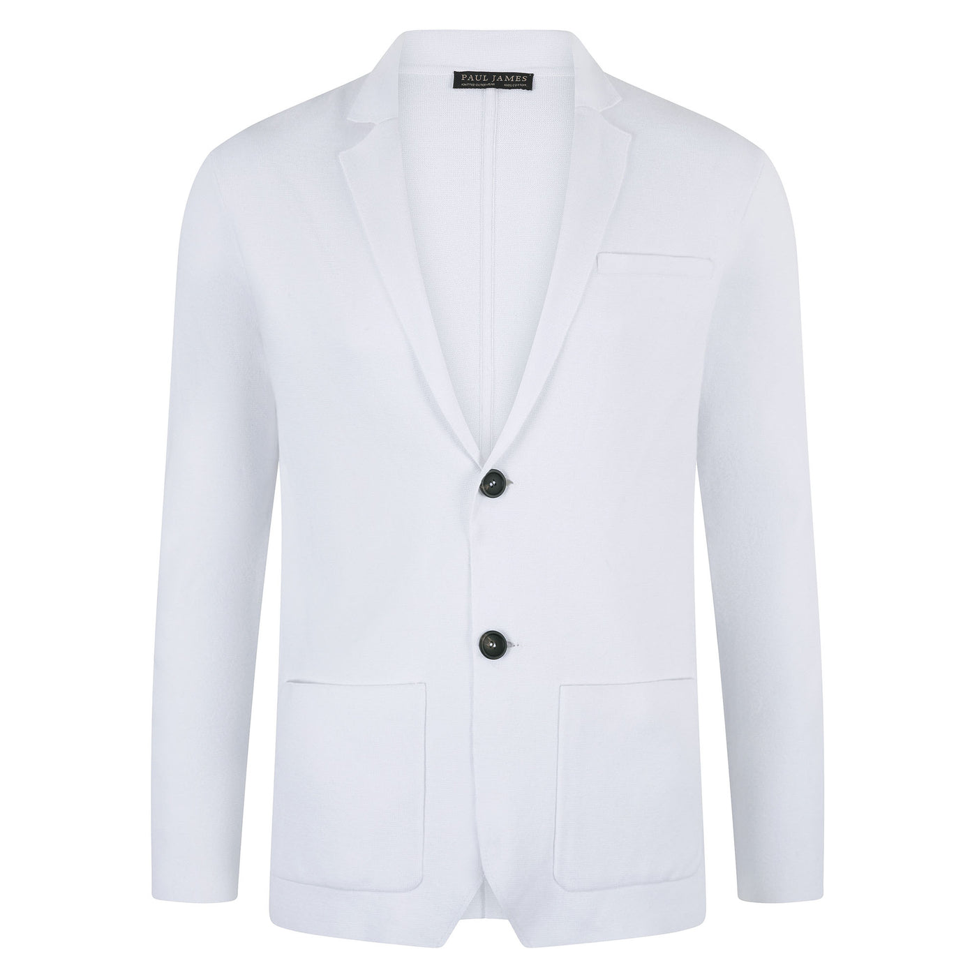 white mens knitted blazer