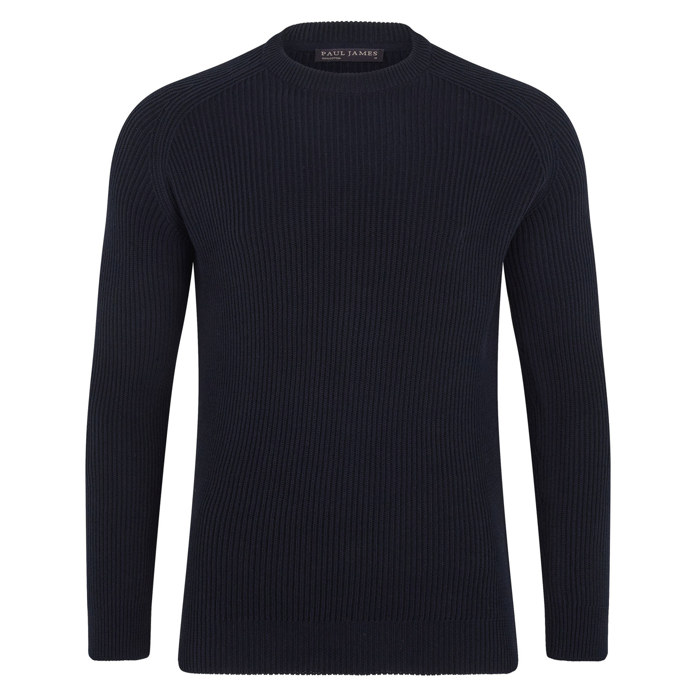 navy mens round neck fisherman jumper