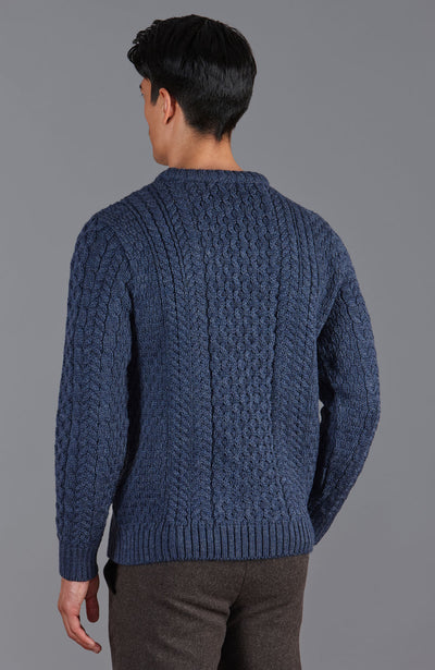Mens Chunky British Wool Crew Neck Cable Sweater – Paul James Knitwear
