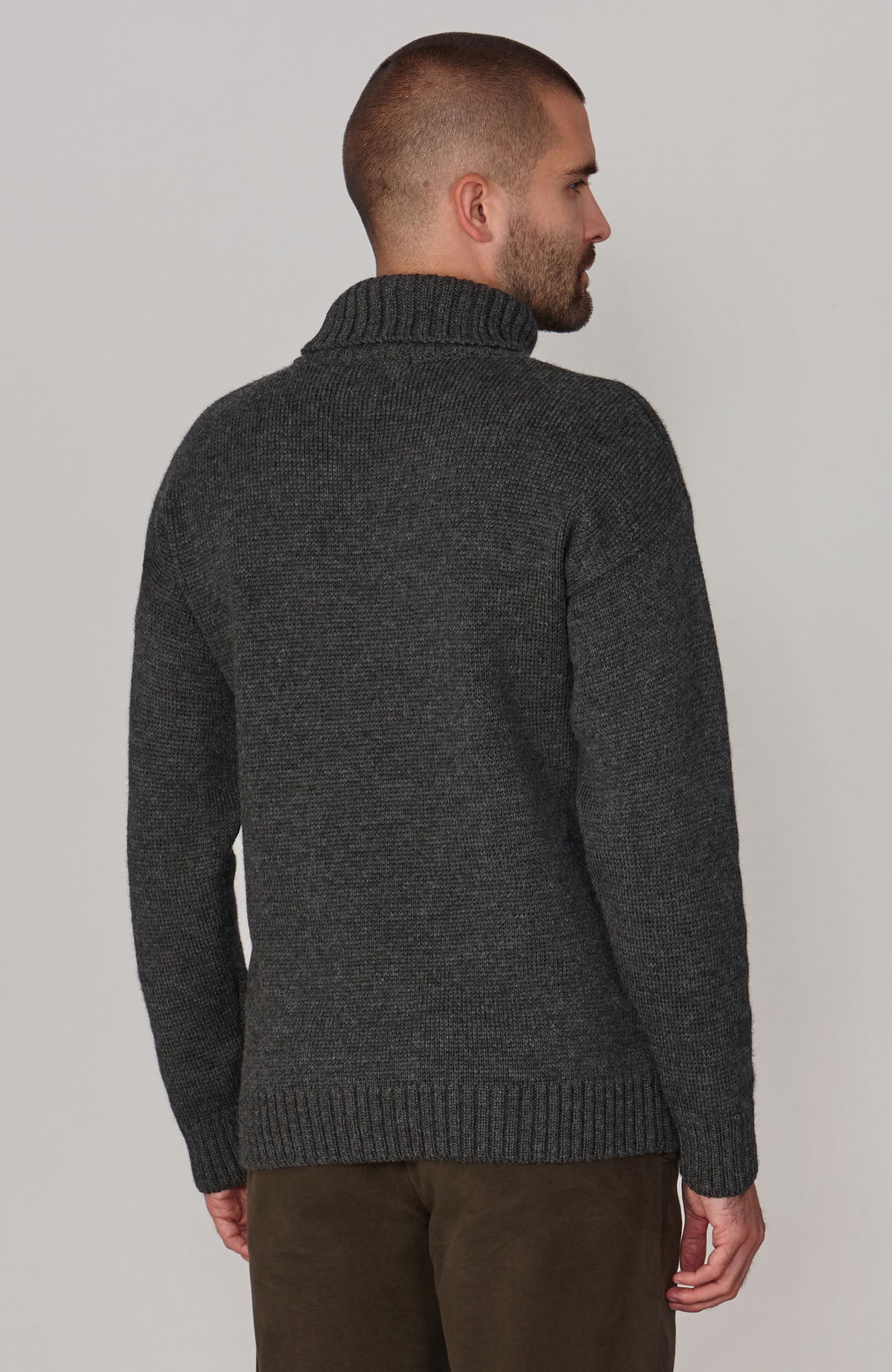 grey mens wool Submariner jumper