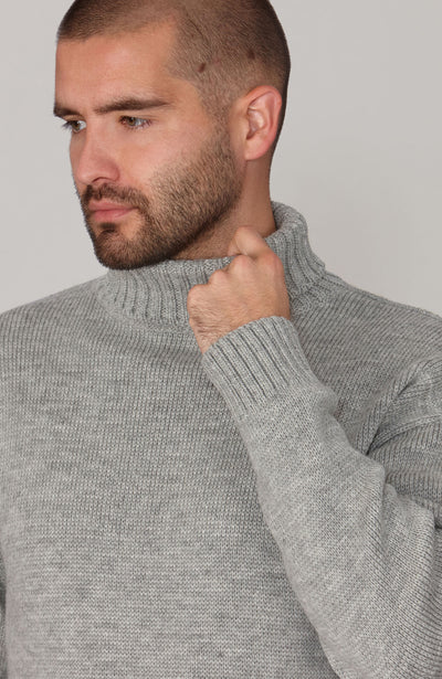 grey mens wool submariner jumper