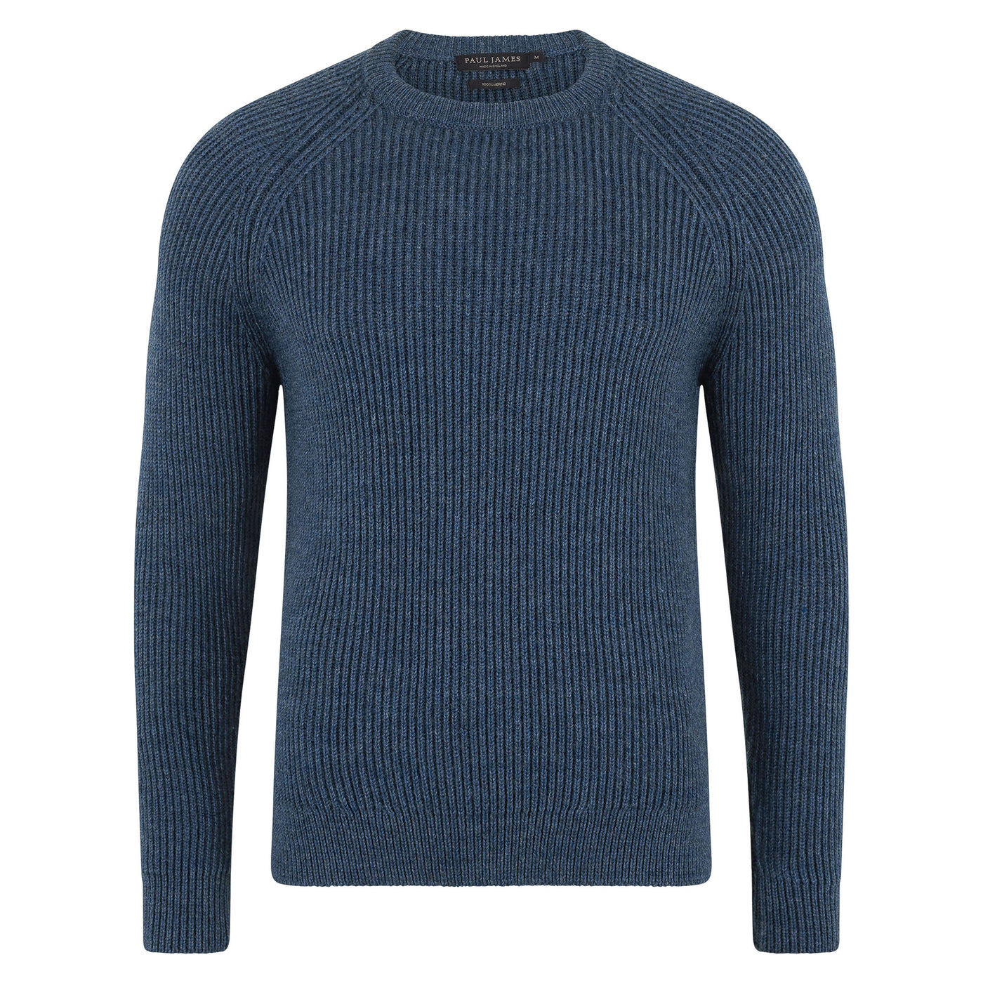 Mens Chunky Merino Wool Fisherman Rib Knit Jumper