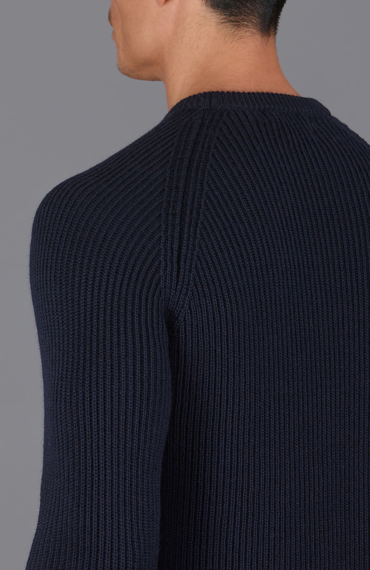 navy mens fisherman wool jumper