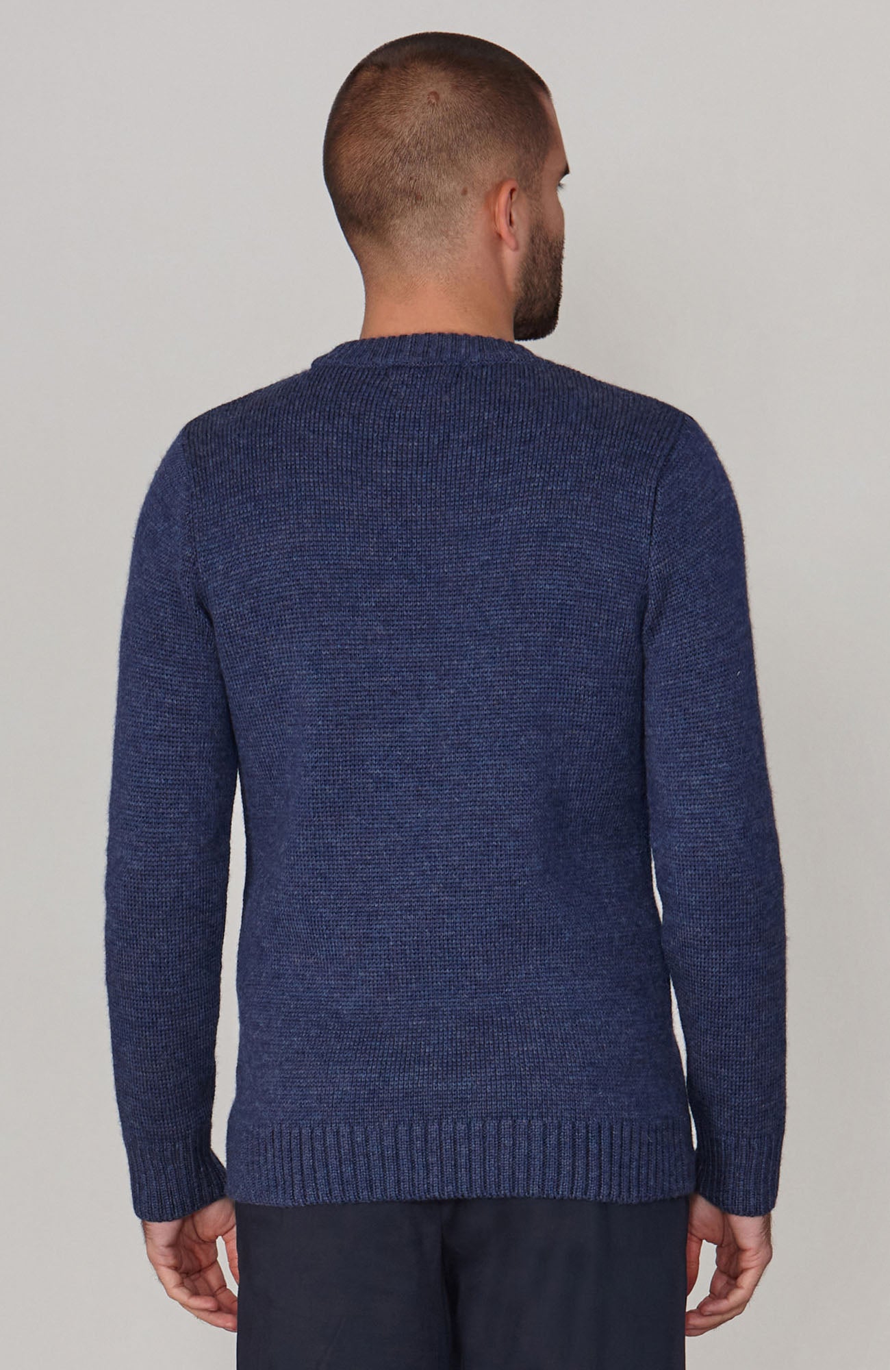 Mens Chunky Merino Wool Crew Neck Jumper