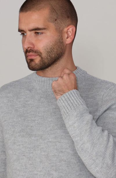 Mens Chunky Merino Wool Crew Neck Jumper