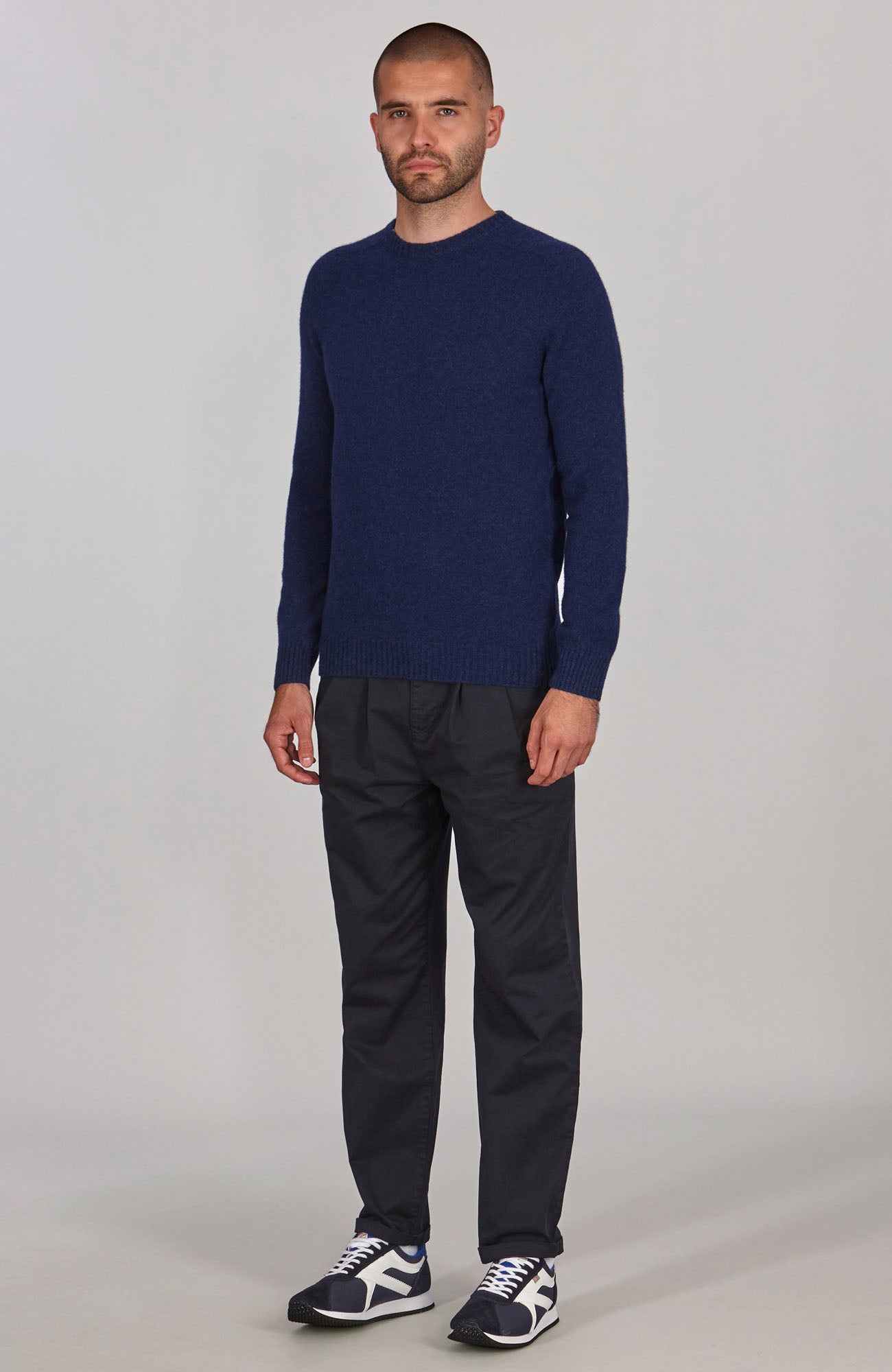 blue mens lambswool jumper