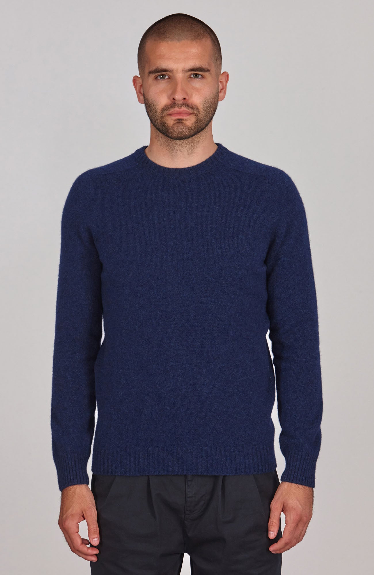 blue mens lambswool jumper