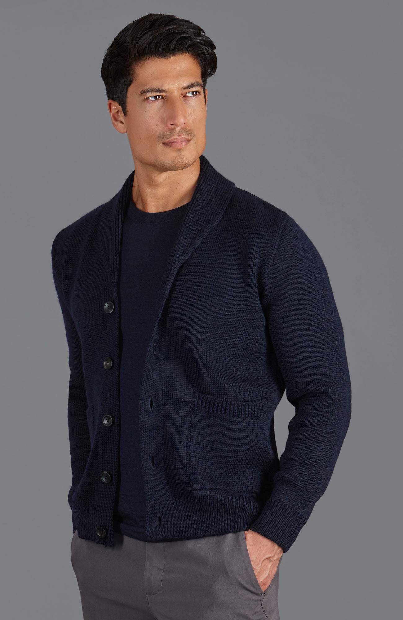 Mens collared cardigan best sale