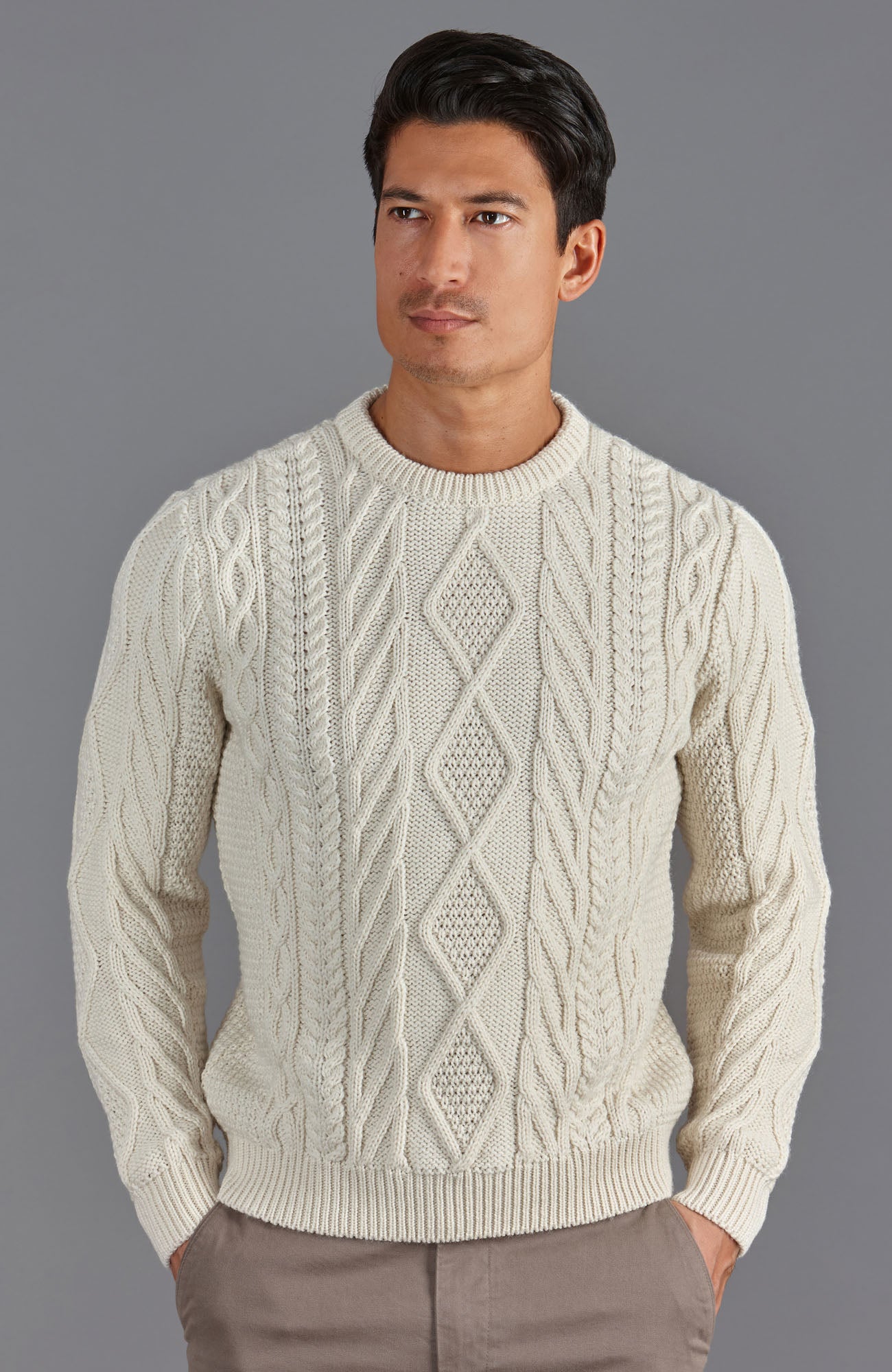 Cream cable jumper hotsell