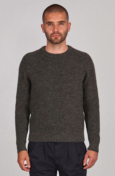 brown mens British fisherman wool jumper