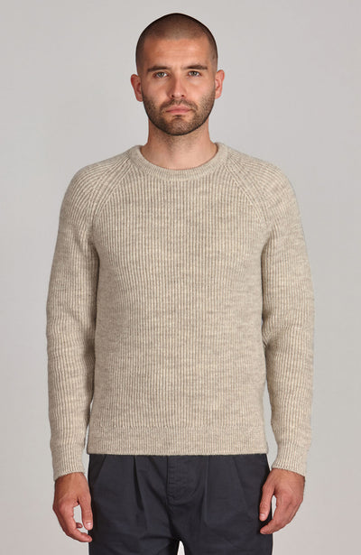 mens British wool fisherman rib jumper