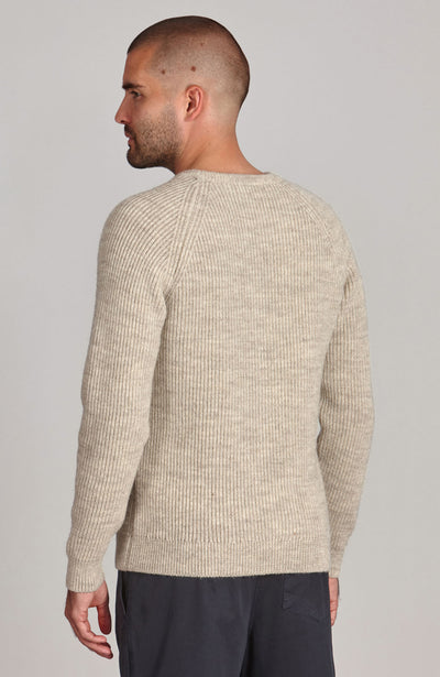 mens British wool fisherman rib jumper