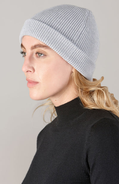 grey wool beanie hat