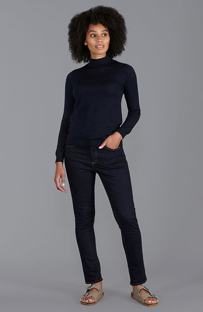 Womens Pure Extra Fine Merino Wool High Neck Jumper