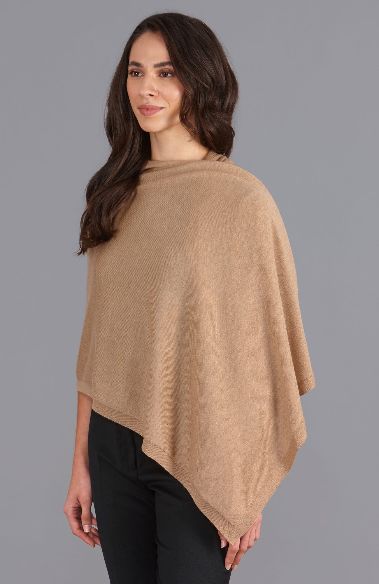 camel merino wool wrap