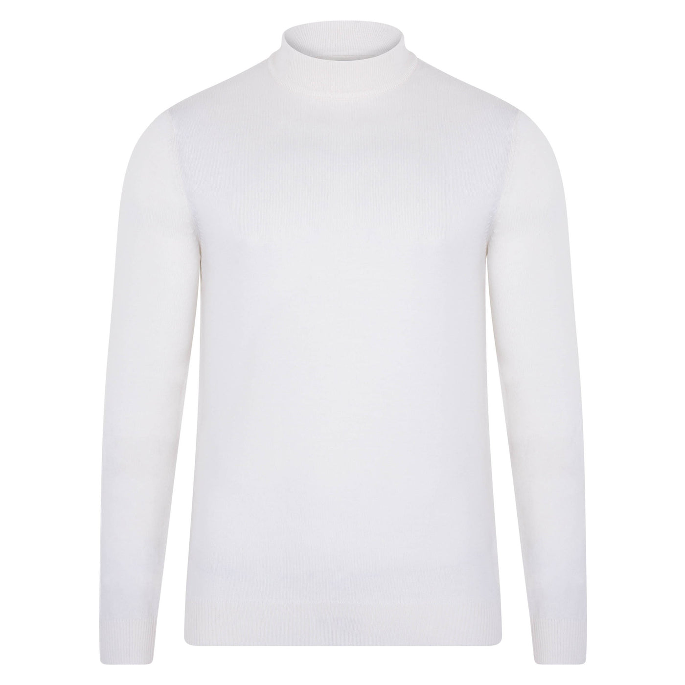 white mens mock turtle neck wool jumper