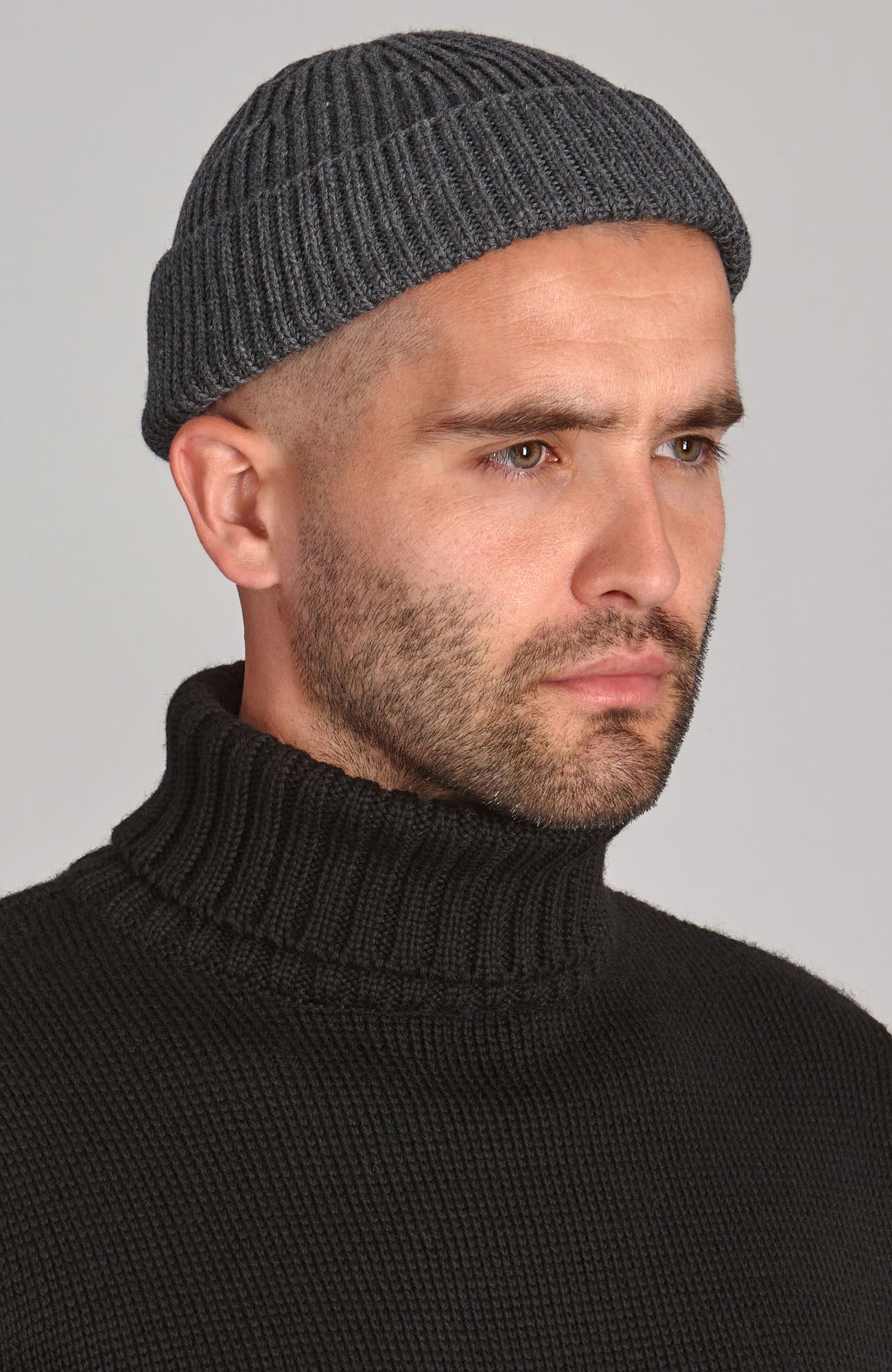 charcoal fisherman merino wool watch cap