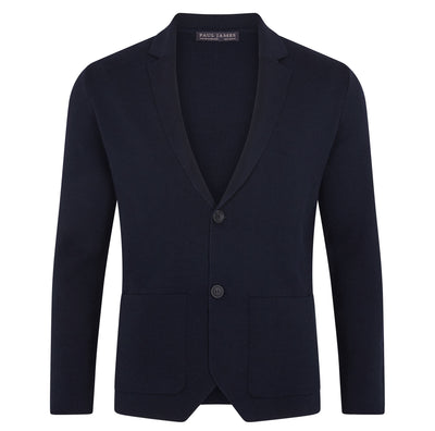 navy mens fine wool knitted blazer