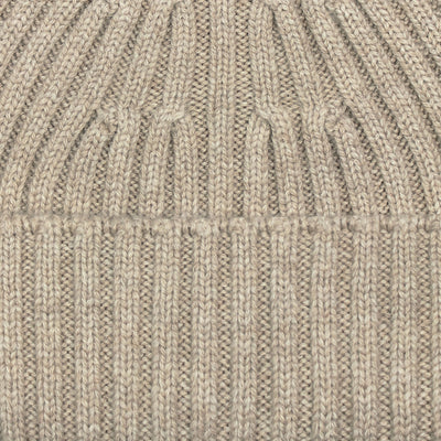 beige chunky merino cashmere beanie