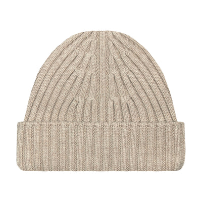 beige chunky merino cashmere beanie