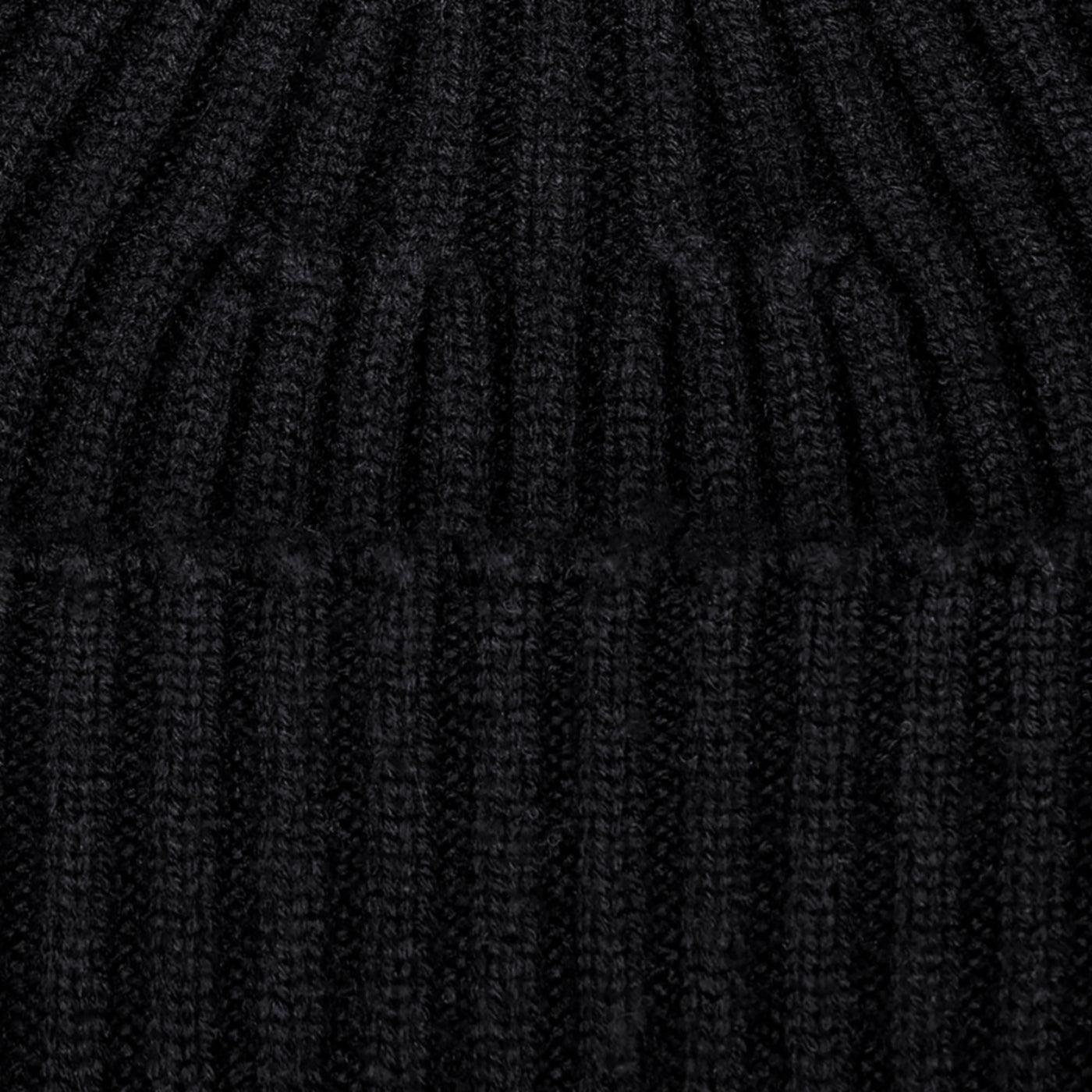 black chunky merino cashmere beanie