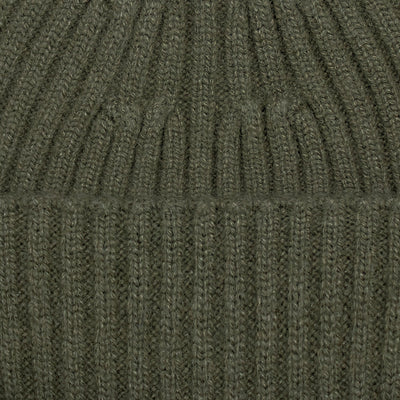 green chunky merino cashmere beanie