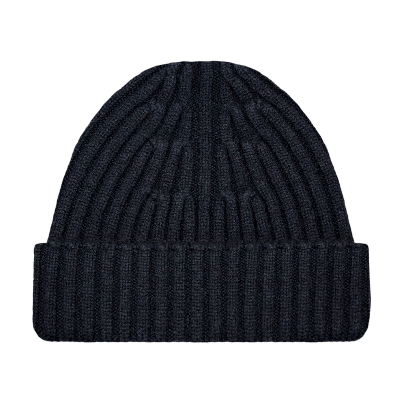 navy chunky merino cashmere beanie