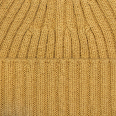 yellow chunky merino cashmere beanie