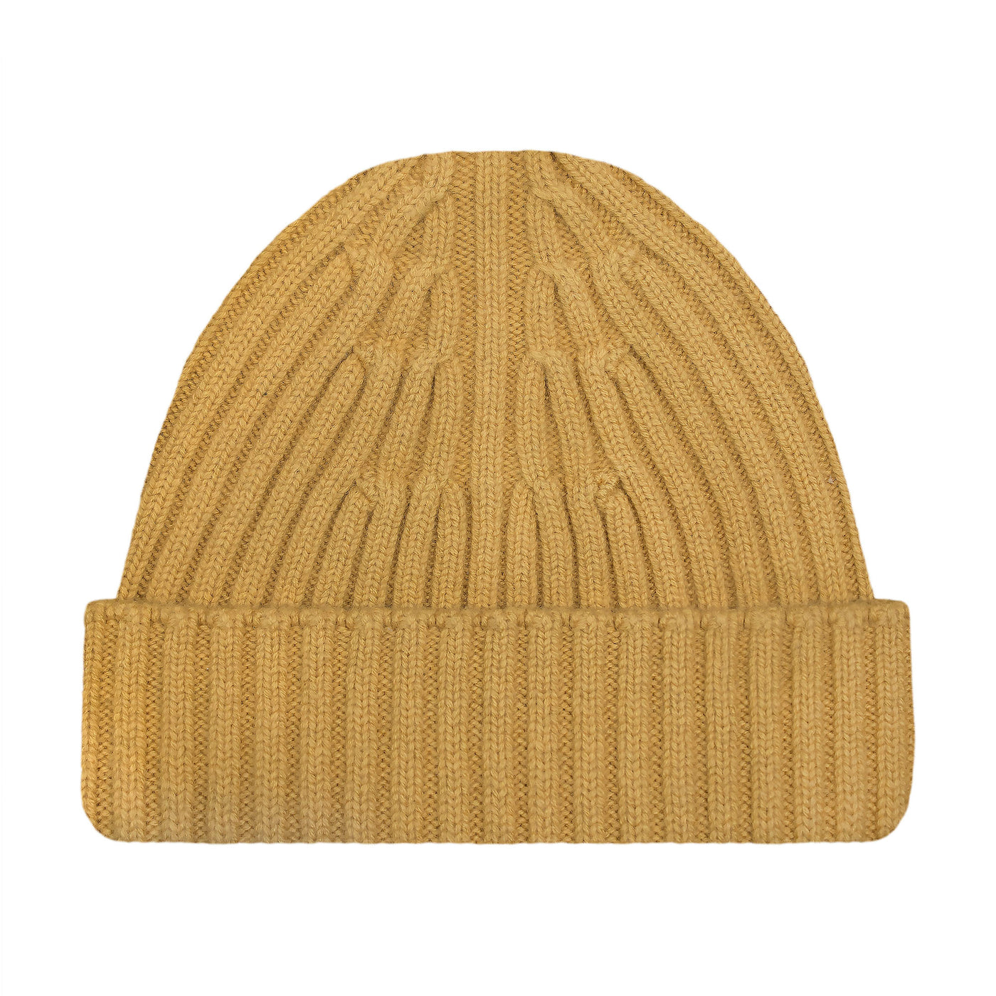 yellow chunky merino cashmere beanie