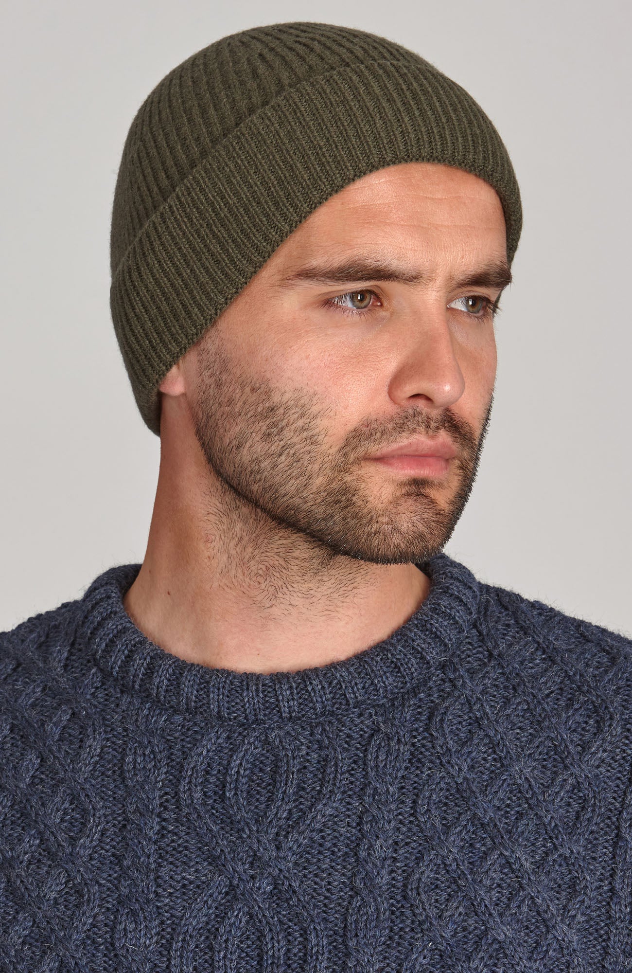 khaki merino cashmere beanie