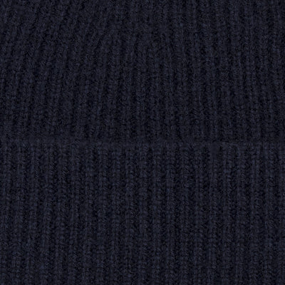 navy merino cashmere beanie