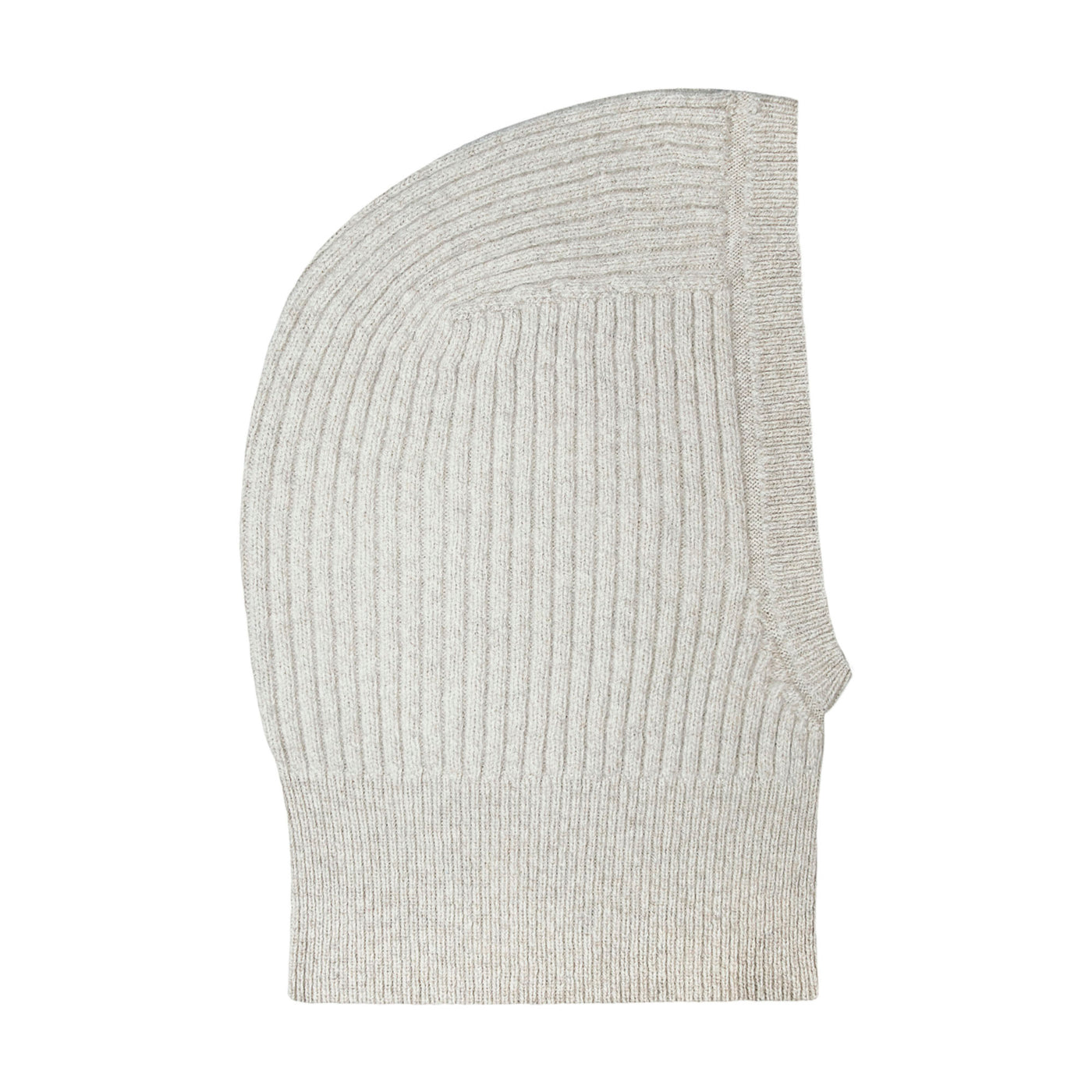 light grey knitted merino cashmere balaclava