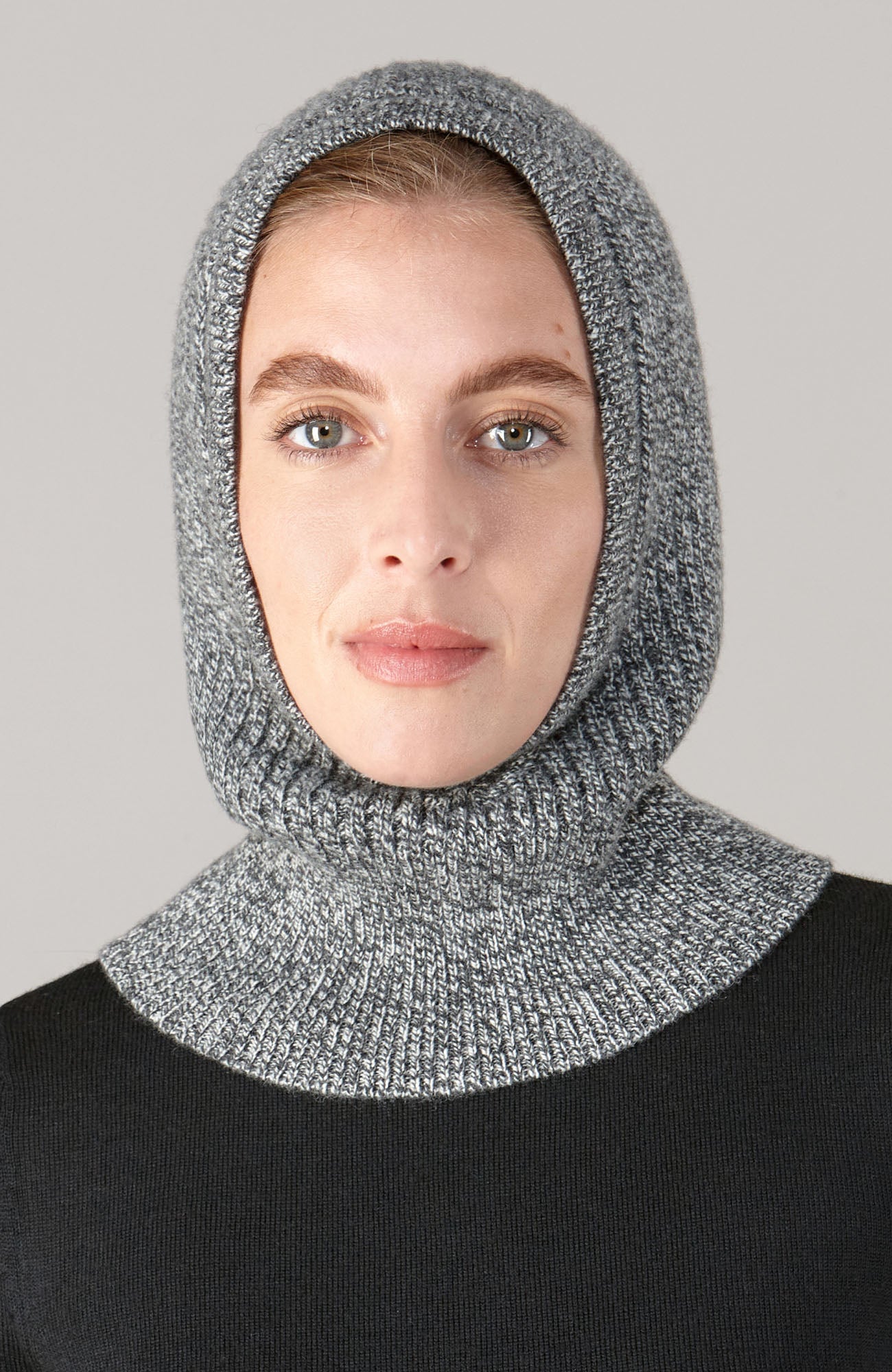 grey womens cashmere merino wool balaclava