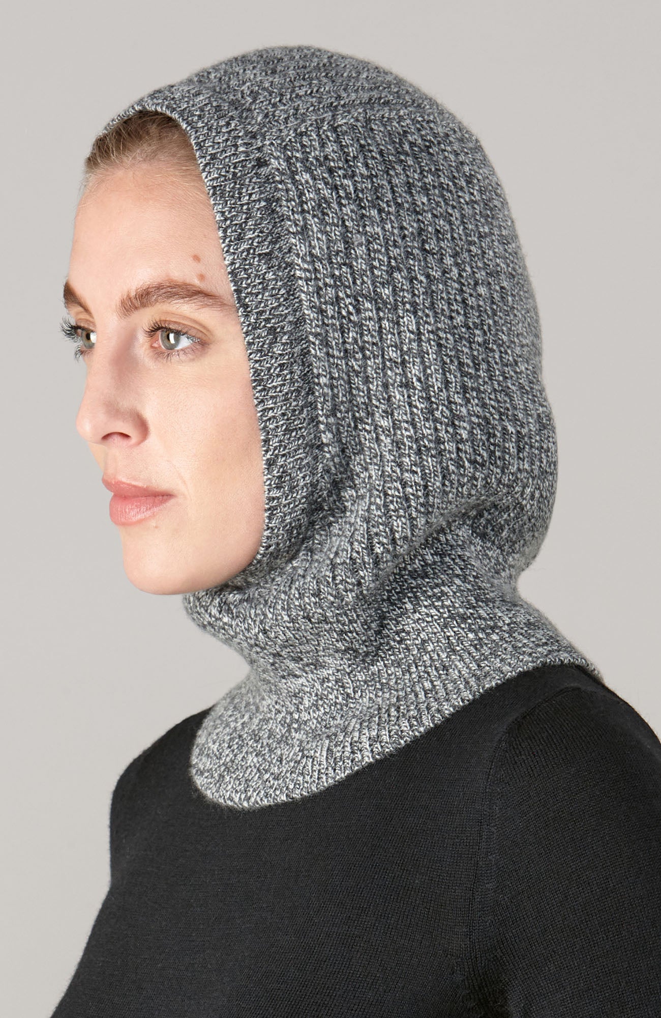 grey womens cashmere merino wool balaclava