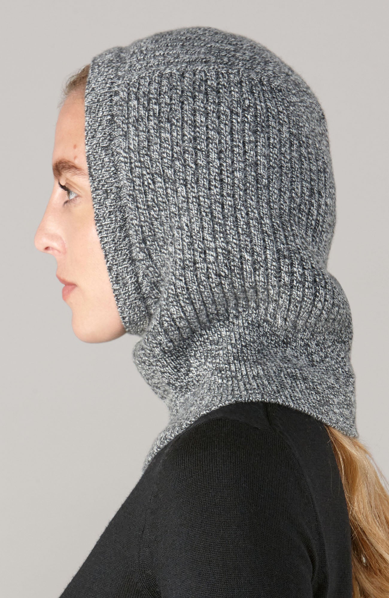 grey womens cashmere merino wool balaclava