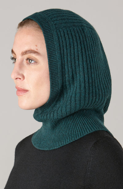 Womens Merino Cashmere Ribbed Balaclava