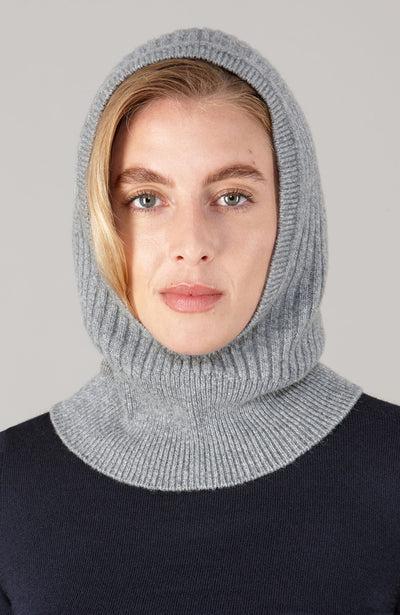 Womens Merino Cashmere Ribbed Balaclava