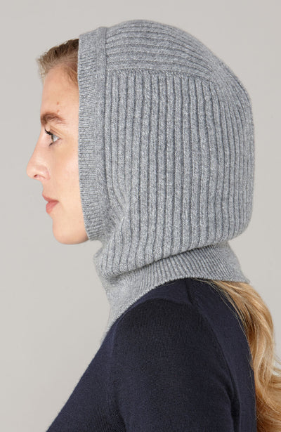 Womens Merino Cashmere Ribbed Balaclava