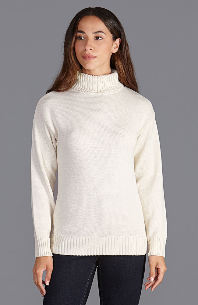 Ecru roll neck jumper hotsell