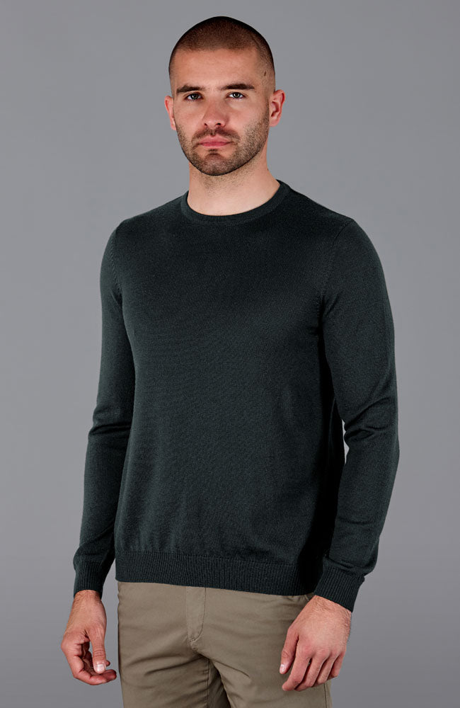 green mens merino wool jumper